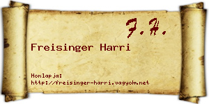 Freisinger Harri névjegykártya